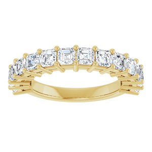 14K Yellow 3 mm Asscher Anniversary Band Mounting