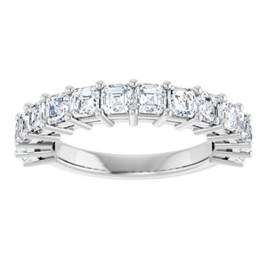 14K White 3 mm Asscher Anniversary Band Mounting