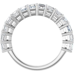 14K White 3 mm Asscher Anniversary Band Mounting