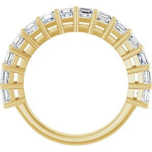 14K Yellow 3 mm Asscher Anniversary Band Mounting