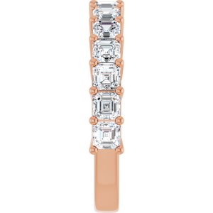 14K Rose 3 mm Asscher Anniversary Band Mounting