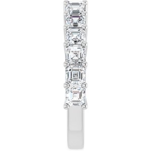 14K White 3 mm Asscher Anniversary Band Mounting