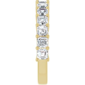 14K Yellow 3 mm Asscher Anniversary Band Mounting