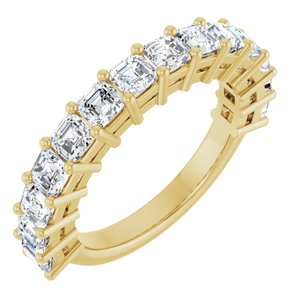 14K Yellow 3 mm Asscher Anniversary Band Mounting