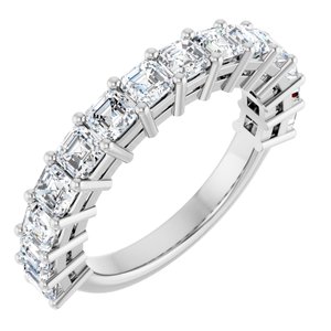 Platinum 3 mm Asscher Anniversary Band Mounting