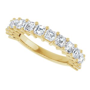 14K Yellow 3 mm Asscher Anniversary Band Mounting