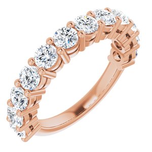 14K Rose 3.5 mm Round Anniversary Band Mounting