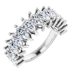 14K White 6x3 mm Marquise Anniversary Band Mounting