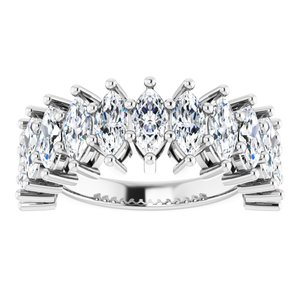 14K White 6x3 mm Marquise Anniversary Band Mounting