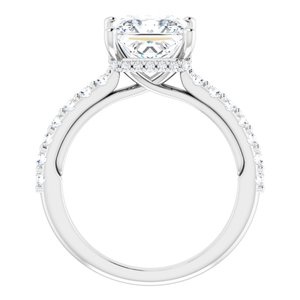 Platinum 7.5 mm Square Engagement Ring Mounting