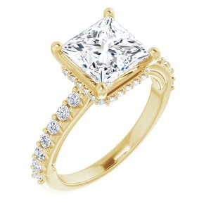 14K Yellow 7.5 mm Square Engagement Ring Mounting