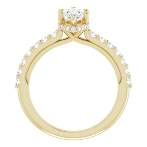 14K Yellow 10x5 mm Marquise Engagement Ring Mounting