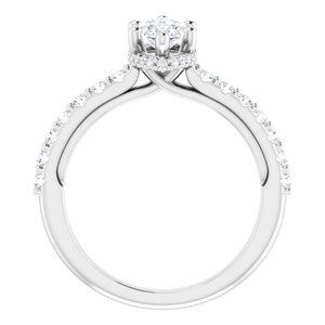 Platinum 10x5 mm Marquise Engagement Ring Mounting