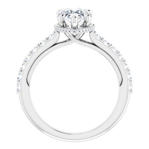 Platinum 10x7 mm Pear Engagement Ring Mounting