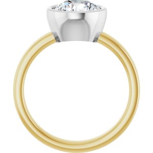 14K Yellow/White 8.2 mm Round Solitaire Engagement Ring Mounting