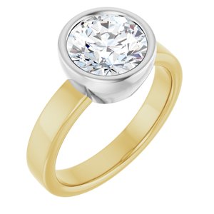 14K Yellow/White 8.2 mm Round Solitaire Engagement Ring Mounting