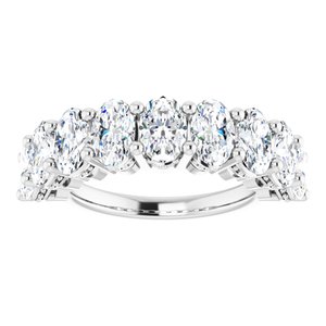 Platinum 6x4 mm Oval Anniversary Band Mounting