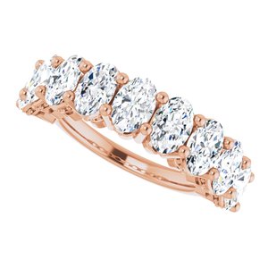 14K Rose 6x4 mm Oval Anniversary Band Mounting