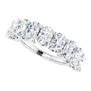 Platinum 6x4 mm Oval Anniversary Band Mounting