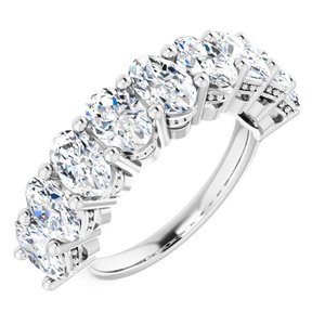 Platinum 6x4 mm Oval Anniversary Band Mounting