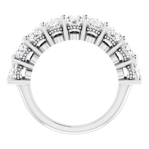 Platinum 6x4 mm Oval Anniversary Band Mounting