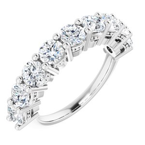 Platinum 4.1 mm Round Anniversary Band Mounting