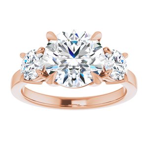 14K Rose 9 mm Round Engagement Ring Mounting