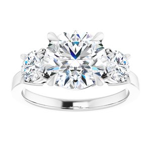 Platinum 9 mm Round Engagement Ring Mounting