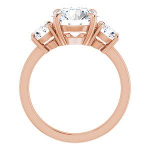 14K Rose 9 mm Round Engagement Ring Mounting