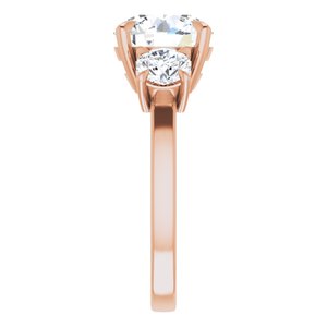 14K Rose 9 mm Round Engagement Ring Mounting