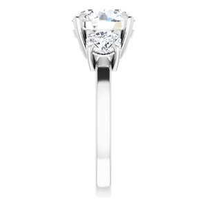 Platinum 9 mm Round Engagement Ring Mounting