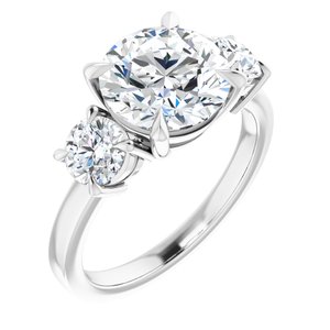 Platinum 9 mm Round Engagement Ring Mounting