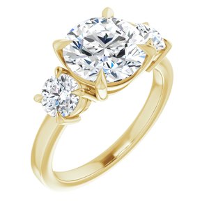 14K Yellow 9 mm Round Engagement Ring Mounting