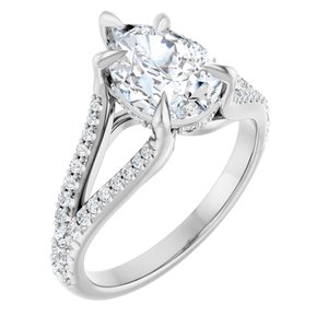 Platinum 10x7 mm Pear Engagement Ring Mounting