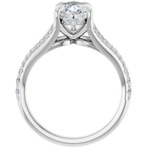 Platinum 10x7 mm Pear Engagement Ring Mounting