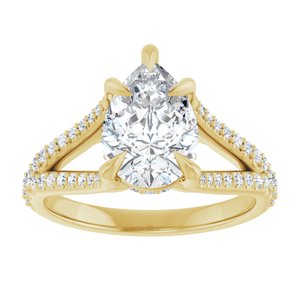 14K Yellow 10x7 mm Pear Engagement Ring Mounting