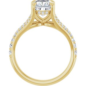 14K Yellow 7 mm Cushion Engagement Ring Mounting