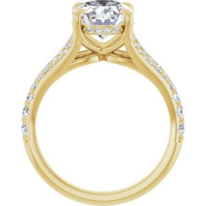 14K Yellow 10x8 mm Oval Engagement Ring Mounting