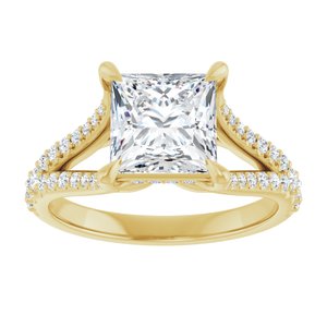 14K Yellow 7 mm Square Engagement Ring Mounting