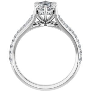 Platinum 12x6 mm Marquise Engagement Ring Mounting