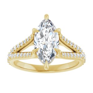 14K Yellow 12x6 mm Marquise Engagement Ring Mounting