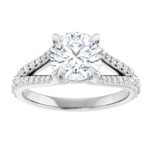 Platinum 7.4 mm Round Engagement Ring Mounting