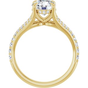 14K Yellow 7.4 mm Round Engagement Ring Mounting