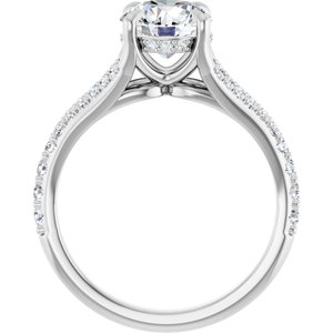 Platinum 7.4 mm Round Engagement Ring Mounting