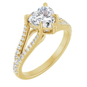 14K Yellow 7x7 mm Heart Engagement Ring Mounting