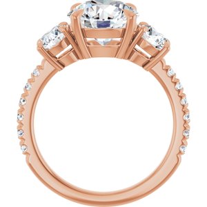 14K Rose 9 mm Round Engagement Ring Mounting