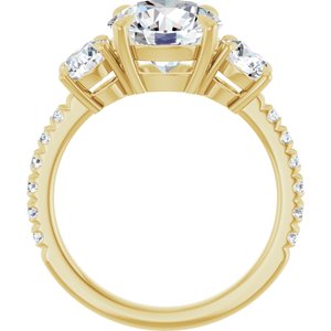 14K Yellow 9 mm Round Engagement Ring Mounting