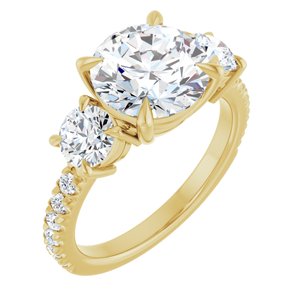 14K Yellow 9 mm Round Engagement Ring Mounting