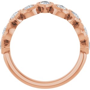 14K Rose 4.5x3 mm Pear Anniversary Band Mounting