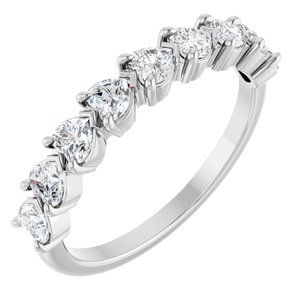 14K White 9/10 CTW Lab-Grown Diamond Anniversary Band